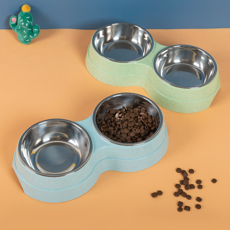 Double Bowl For Dog - Stainless Steel Food and Water Feeder