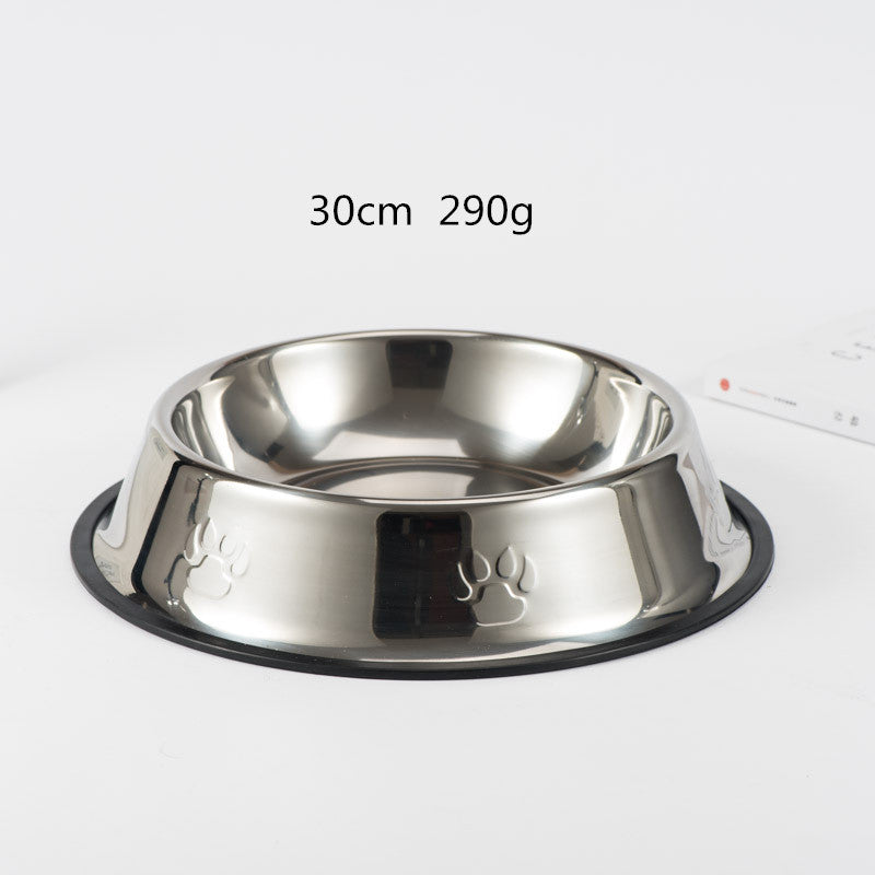 Stainless Steel Dog Bowl With Rubber Base For Small / Medium / Large Dogs