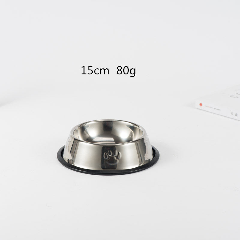 Stainless Steel Dog Bowl With Rubber Base For Small / Medium / Large Dogs