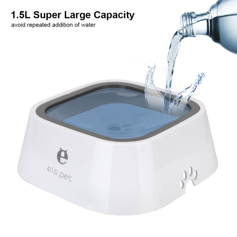 Dog Floating Water Bowl, 1.5L Slow-Down Water Feeder