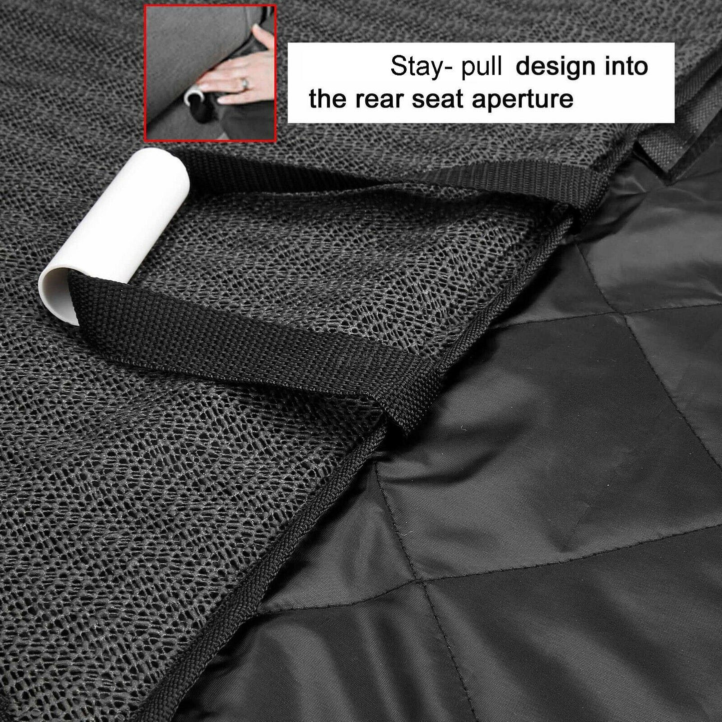 Rear Car Seat Cover for Dog Travel - Waterproof Bench Protector Luxury Black