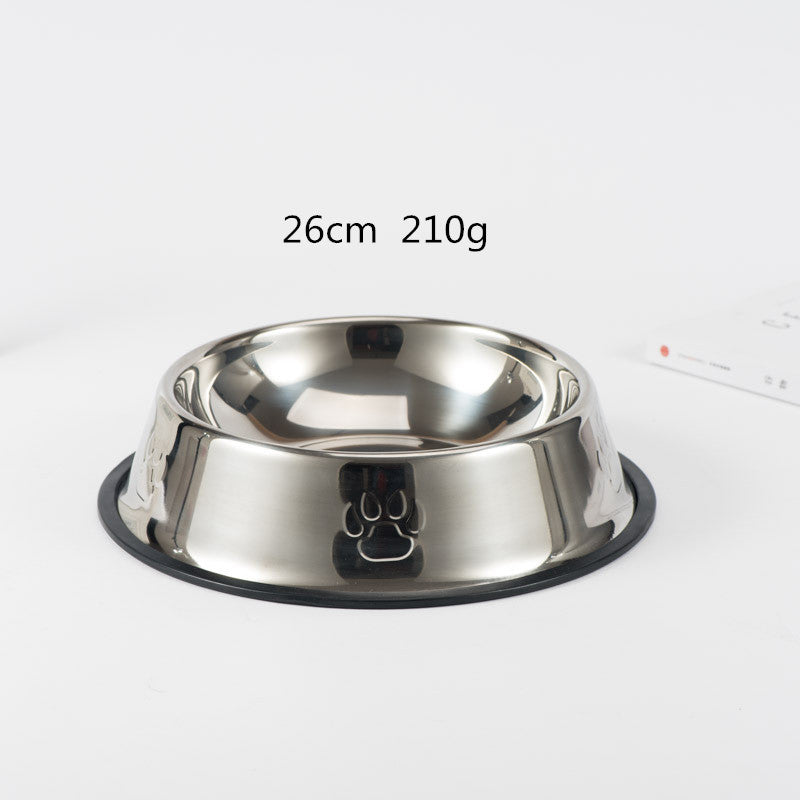 Stainless Steel Dog Bowl With Rubber Base For Small / Medium / Large Dogs