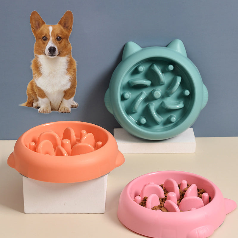 Dog Slow Feeder Bowls - Anti-Choking Slow Feeder Dish Bowl - Home Dog Eating Plate - Anti-Gulping Bowl