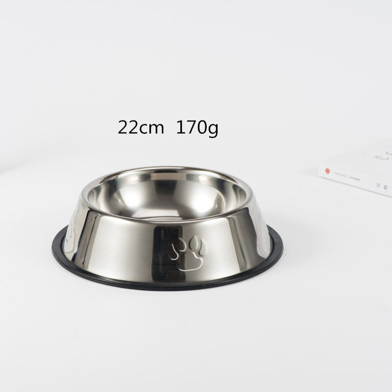 Stainless Steel Dog Bowl With Rubber Base For Small / Medium / Large Dogs