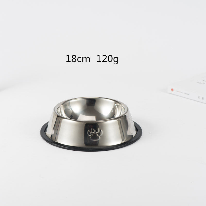 Stainless Steel Dog Bowl With Rubber Base For Small / Medium / Large Dogs