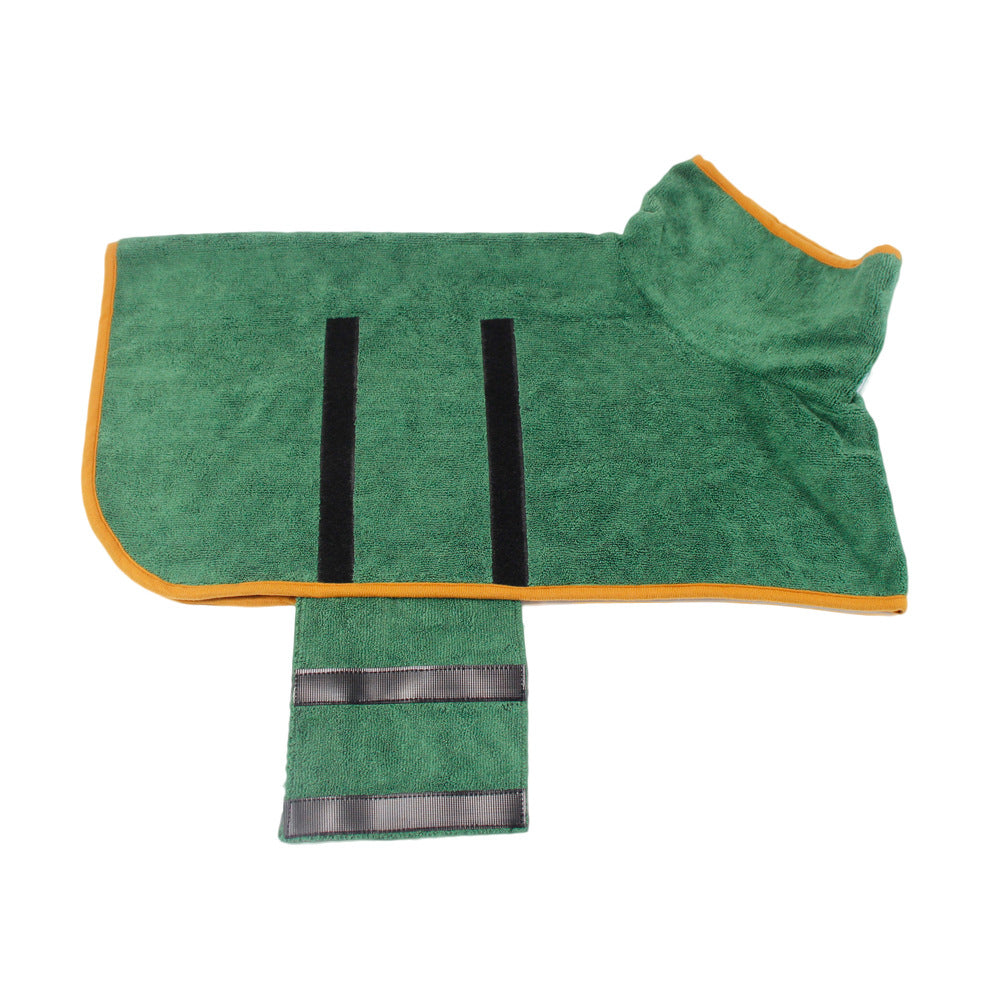 Absorbent Dog Bathrobe With Waist-Wrapped Microfiber