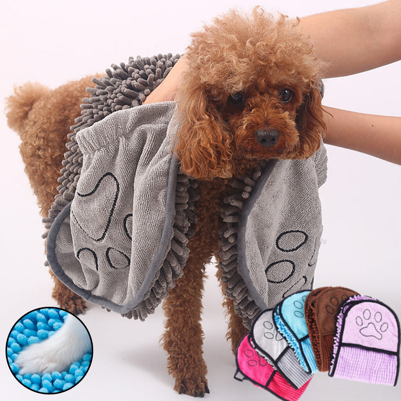 Dog Towel Super Absorbent - Dog Bathrobe Microfiber Bath Towels Quick-Drying.