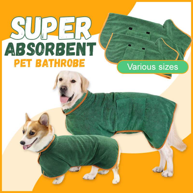 Absorbent Dog Bathrobe With Waist-Wrapped Microfiber