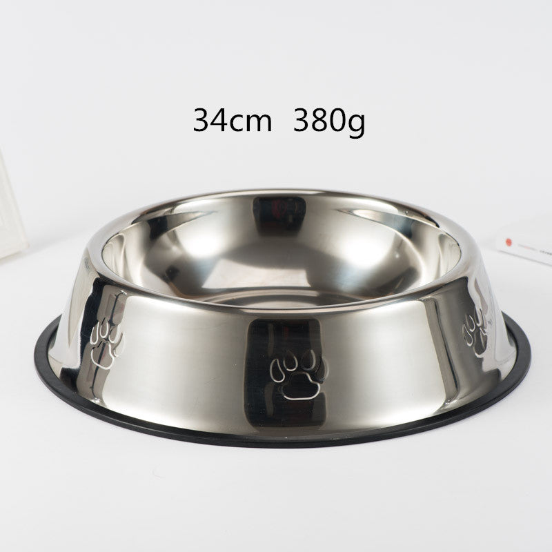 Stainless Steel Dog Bowl With Rubber Base For Small / Medium / Large Dogs