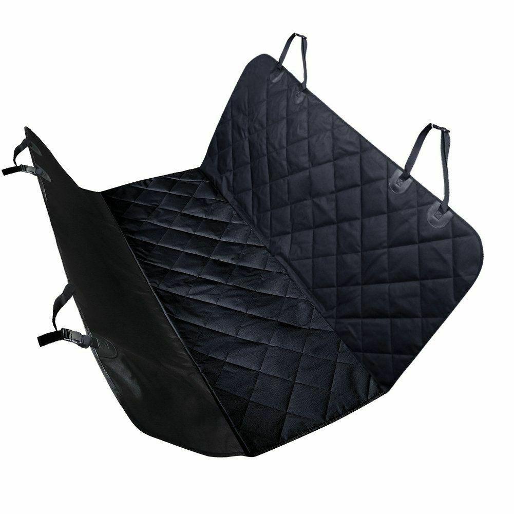 Rear Car Seat Cover for Dog Travel - Waterproof Bench Protector Luxury Black