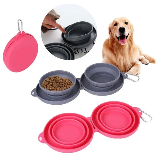 Collapsible Dog Bowls - Portable Silicone Dog Bowls