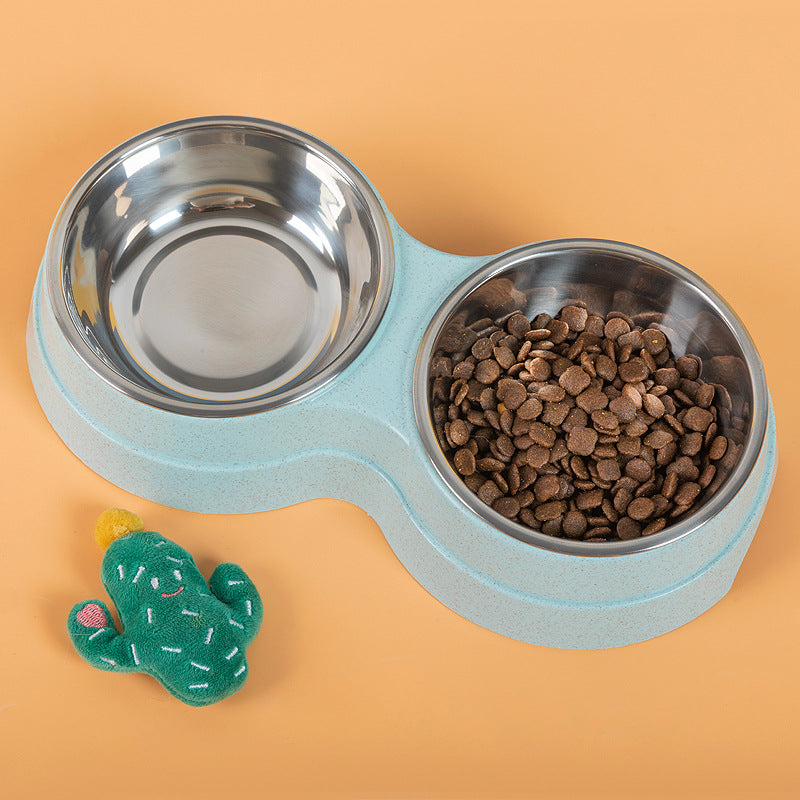 Double Bowl For Dog - Stainless Steel Food and Water Feeder