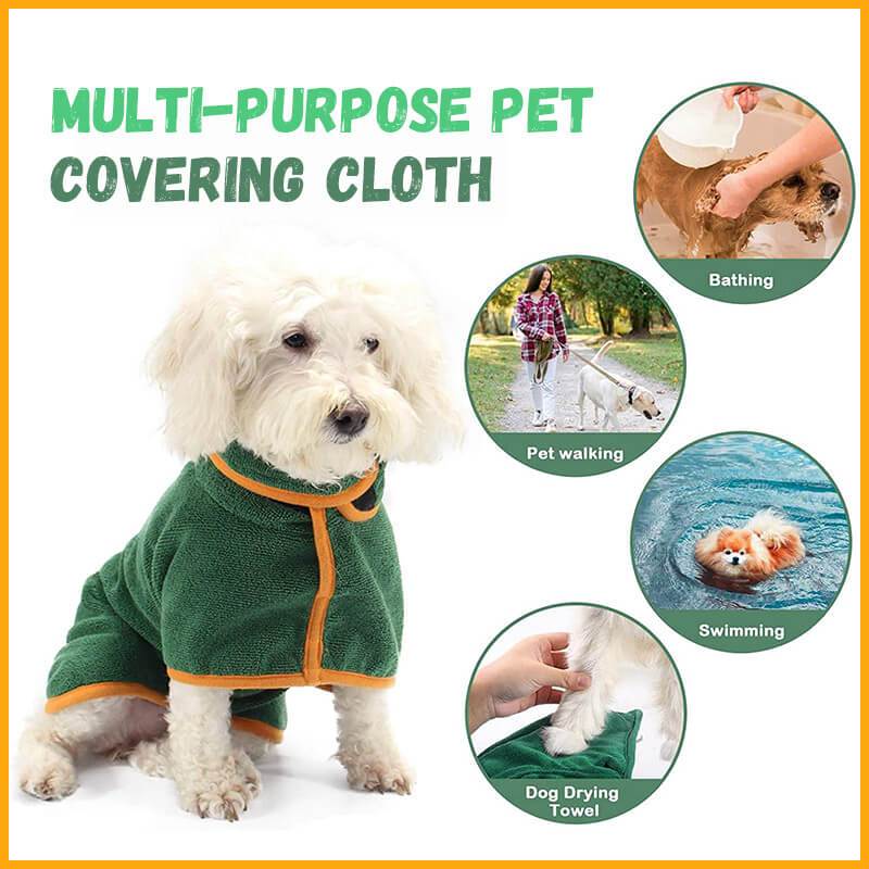 Absorbent Dog Bathrobe With Waist-Wrapped Microfiber