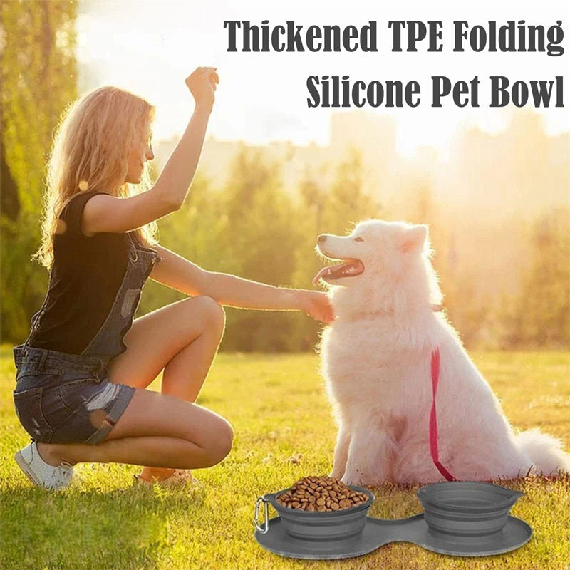 Collapsible Dog Bowls - Portable Silicone Dog Bowls