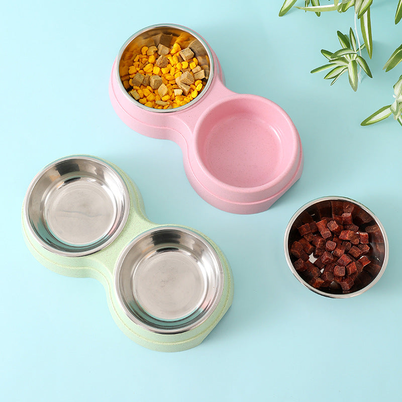 Double Bowl For Dog - Stainless Steel Food and Water Feeder