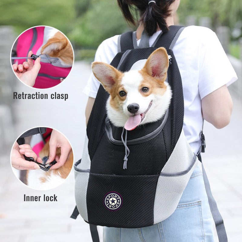 Portable Double Shoulder Backpack Dog Carrier